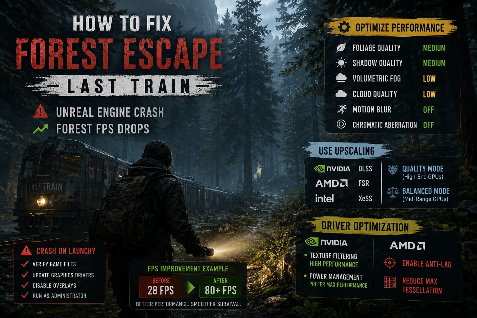 How to Fix Forest Escape: Last Train Unreal Engine Crash on Launch & Forest Frame Drops How to Fix Forest Escape: Last Train Unreal Engine Crash on Launch & Forest Frame Drops