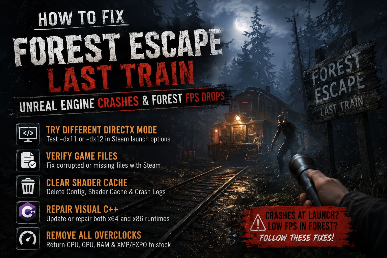 How to Fix Forest Escape: Last Train Unreal Engine Crash on Launch & Forest Frame Drops How to Fix Forest Escape: Last Train Unreal Engine Crash on Launch & Forest Frame Drops