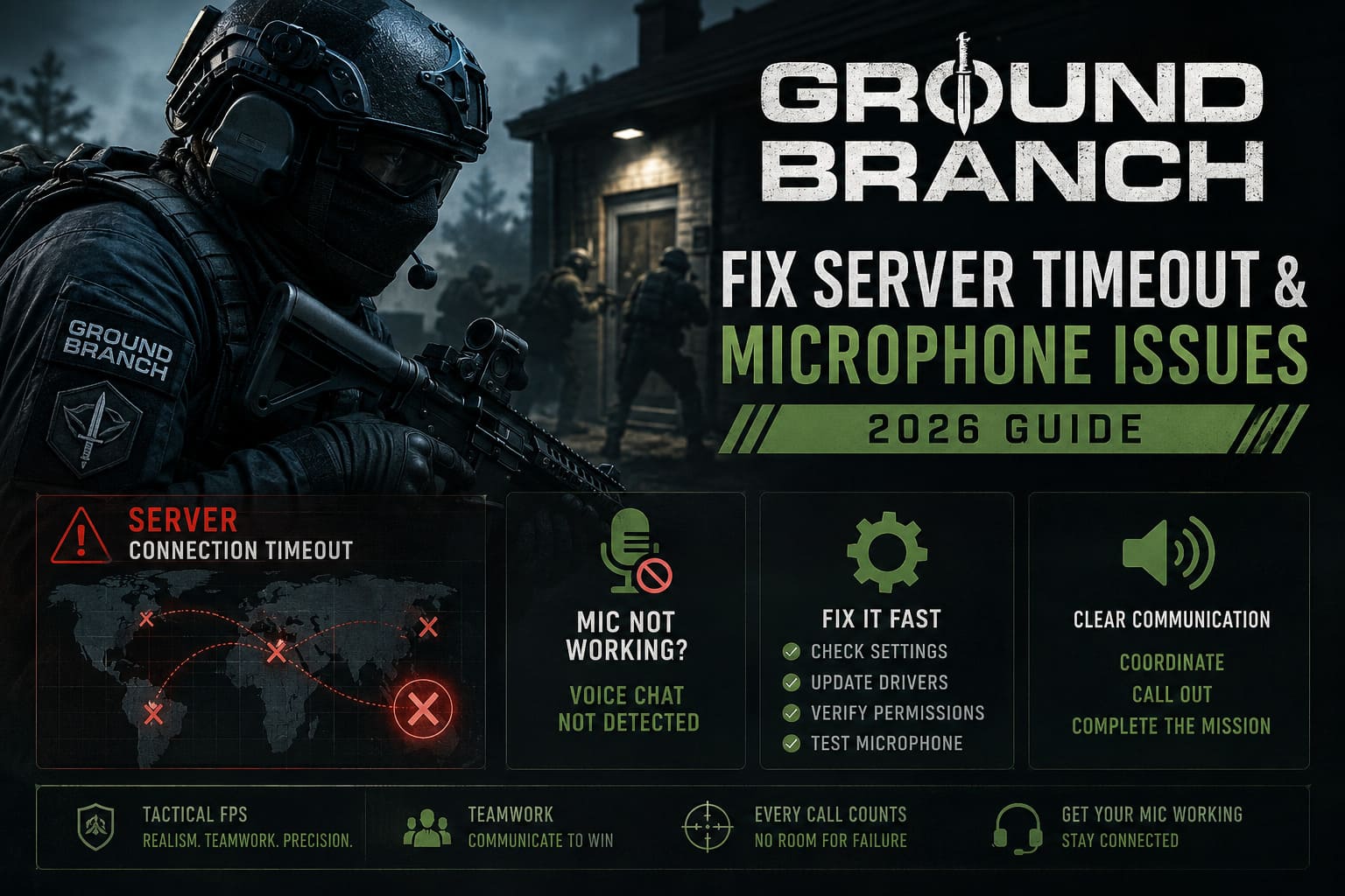 How to Fix Ground Branch Server Connection Timeout and Microphone Not Working Errors (2026 Guide) How to Fix Ground Branch Server Connection Timeout and Microphone Not Working Errors (2026 Guide)