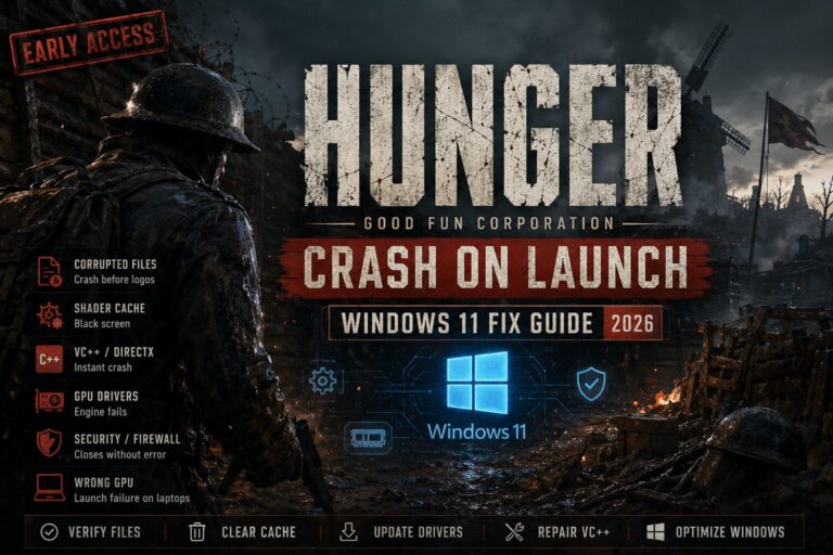 How to Fix HUNGER (Good Fun Corporation) Crash on Launch in Windows 11 (2026 Guide)