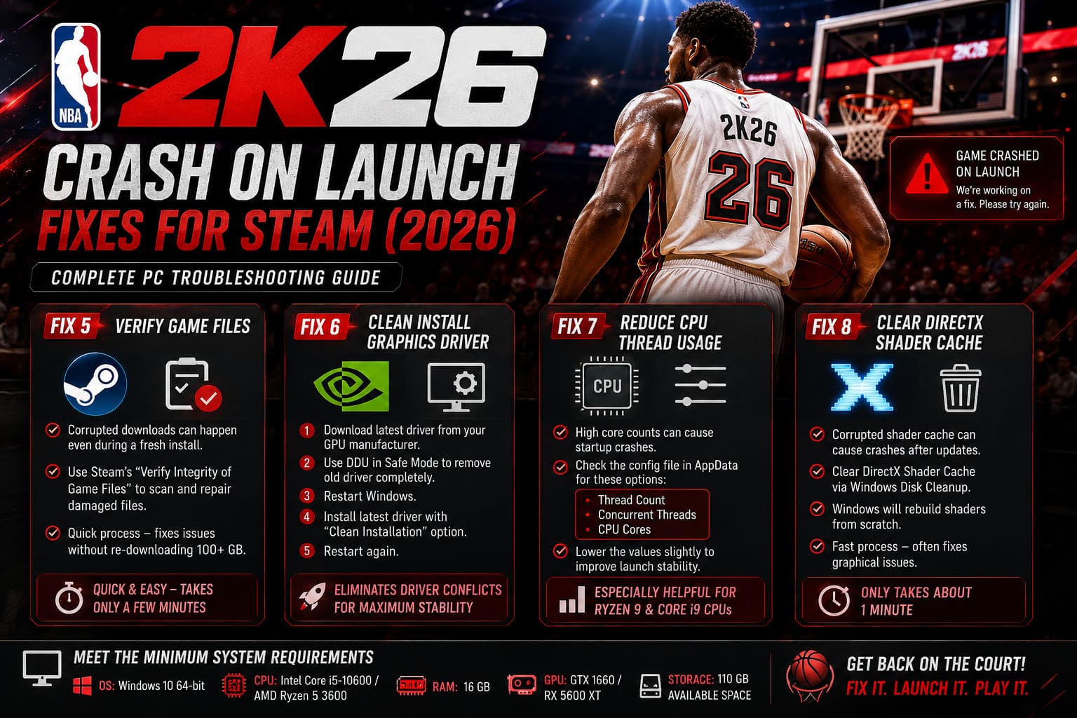How to Fix NBA 2K26 Crash on Launch on Steam: Complete PC Troubleshooting Guide (2026) How to Fix NBA 2K26 Crash on Launch on Steam: Complete PC Troubleshooting Guide (2026)