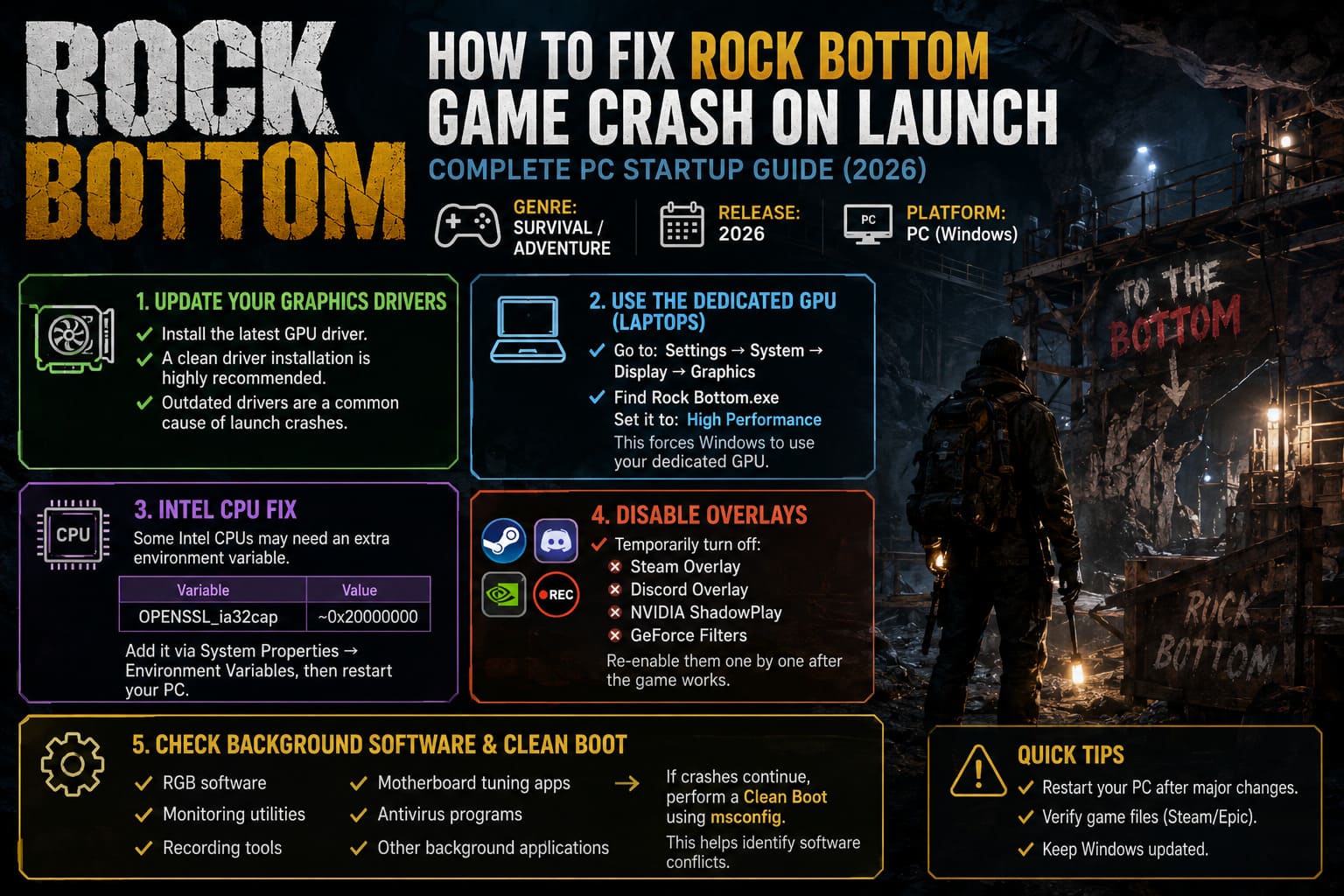 How to Fix Rock Bottom Game Crash on Launch: Comprehensive PC Startup Guide (2026) How to Fix Rock Bottom Game Crash on Launch: Comprehensive PC Startup Guide (2026)