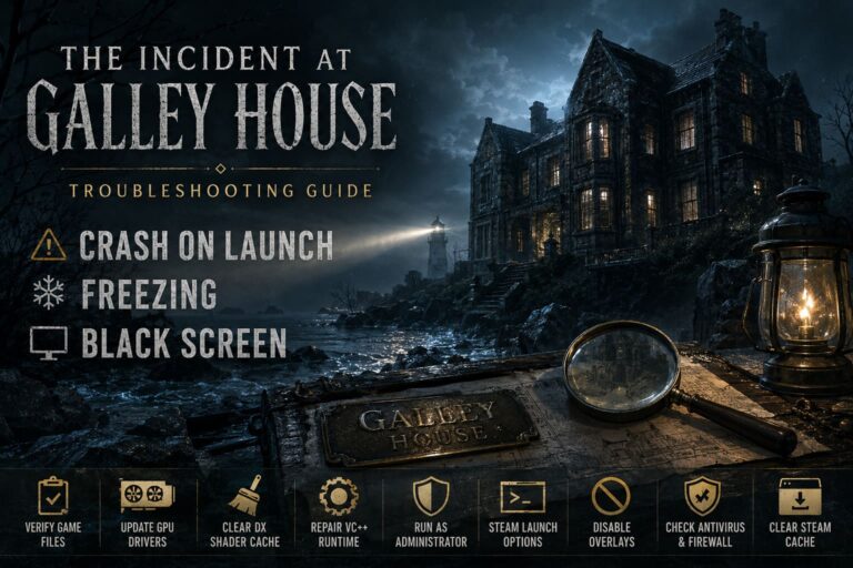 How to Fix The Incident at Galley House Crash on Launch, Freezing, and Black Screen Errors