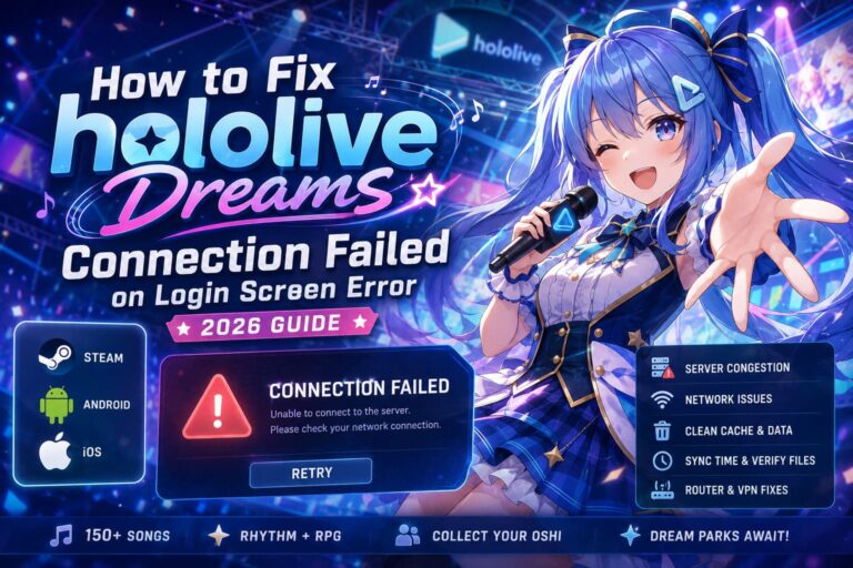 How to Fix hololive Dreams Connection Failed on Login Screen Error (2026 Guide) How to Fix hololive Dreams Connection Failed on Login Screen Error (2026 Guide)