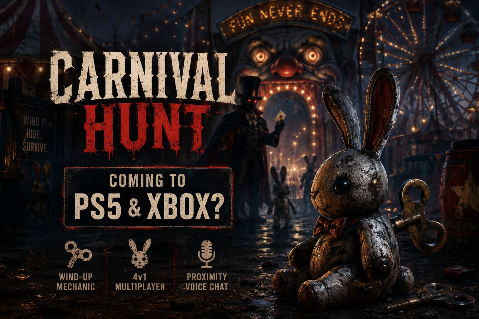 Is Carnival Hunt Coming to PS5 and Xbox? Bunny Wind-Up Mechanic Explained (2026 Guide) Is Carnival Hunt Coming to PS5 and Xbox? Bunny Wind-Up Mechanic Explained (2026 Guide)