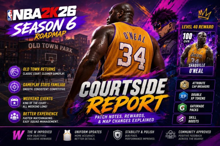 NBA 2K26 Roadmap & Season 6 Courtside Report: Full Patch Notes, Rewards, and Map Changes Explained