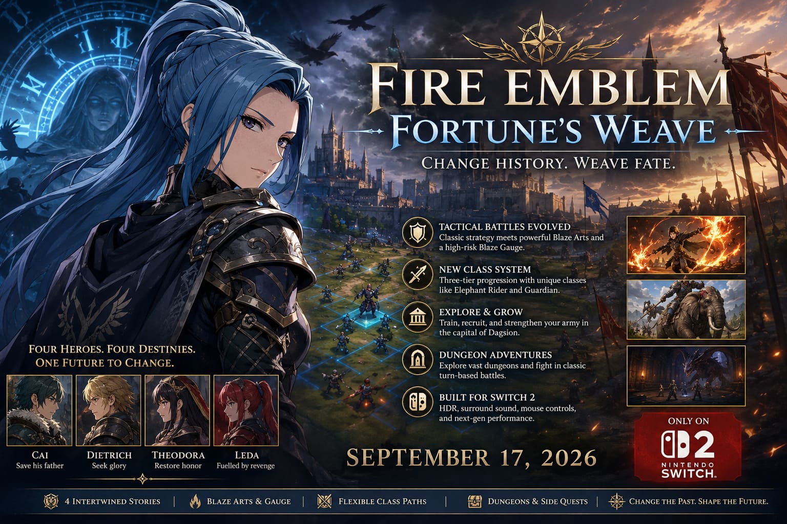 Fire Emblem Fortune's Weave Direct Breakdown: Story, Classes, Combat, and Switch 2 Details