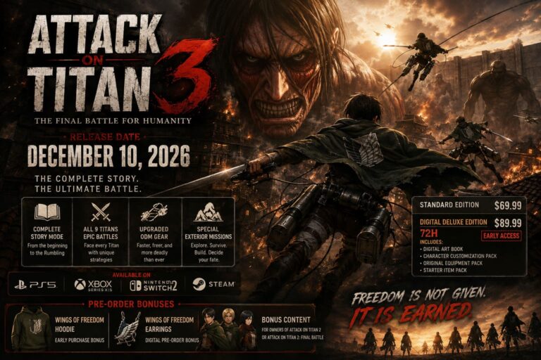 Attack on Titan 3 Release Date Announced: Full Story Mode, Gameplay Upgrades, and Pre-Order Guide Attack on Titan 3 Release Date Announced: Full Story Mode, Gameplay Upgrades, and Pre-Order Guide