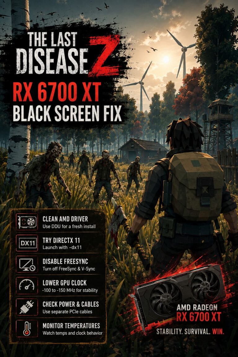 How to Fix The Last Disease Z Black Screen Crash on AMD Radeon RX 6700 XT How to Fix The Last Disease Z Black Screen Crash on AMD Radeon RX 6700 XT