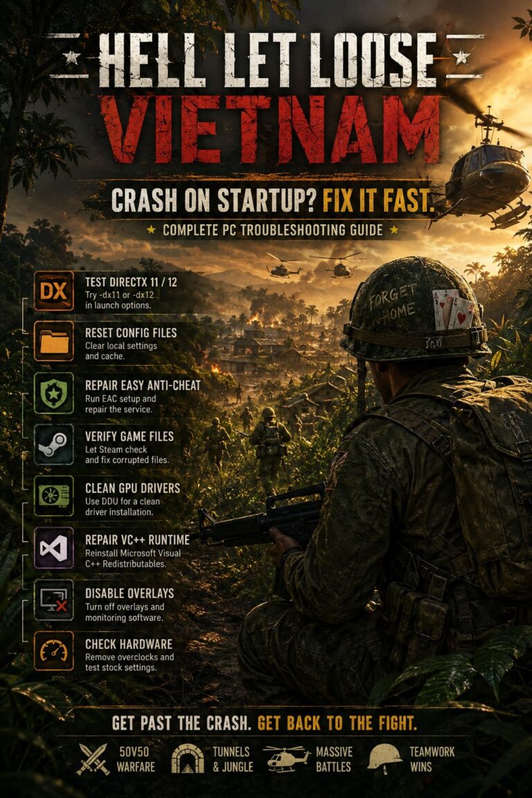 How to Fix Hell Let Loose: Vietnam UE5 Crash on Startup: Complete PC Troubleshooting Guide How to Fix Hell Let Loose: Vietnam UE5 Crash on Startup: Complete PC Troubleshooting Guide