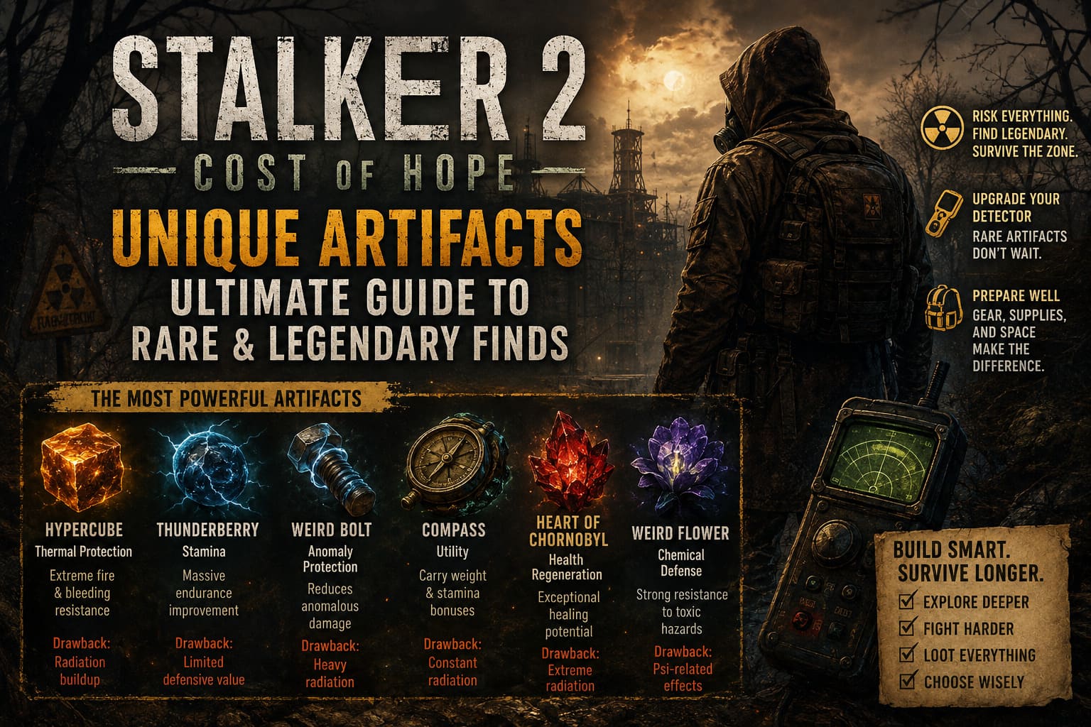 STALKER 2 Cost of Hope Unique Artifacts Stats: Ultimate Guide to Rare & Legendary Finds