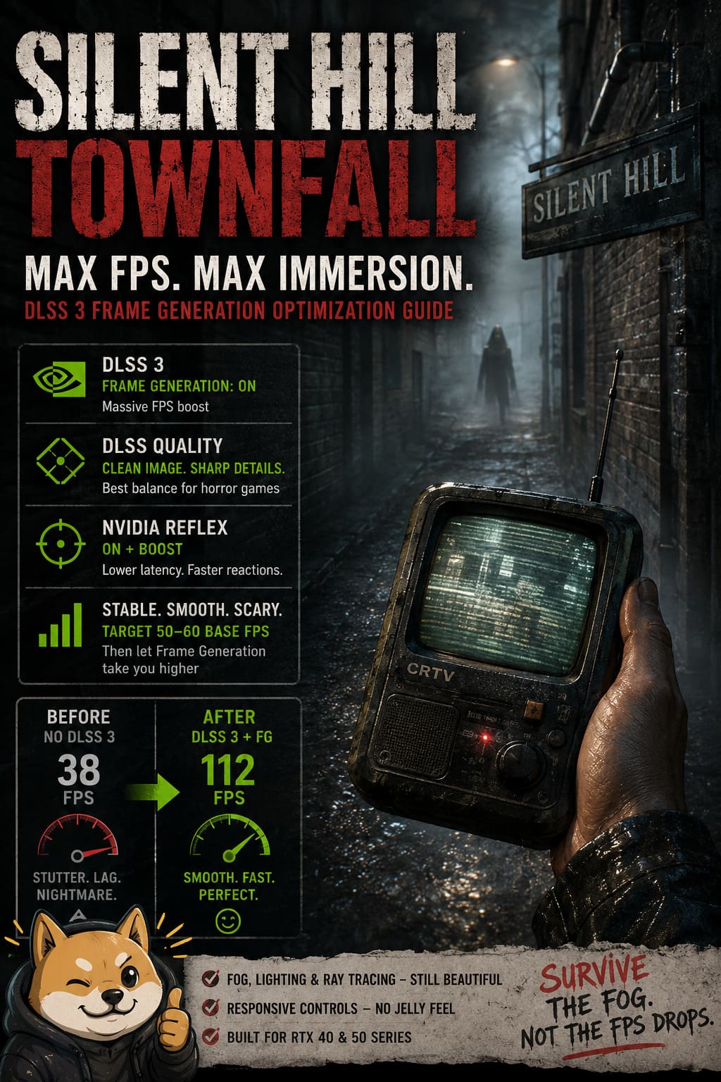 How to Optimize Silent Hill Townfall DLSS 3 Frame Generation Settings for Maximum FPS How to Optimize Silent Hill Townfall DLSS 3 Frame Generation Settings for Maximum FPS