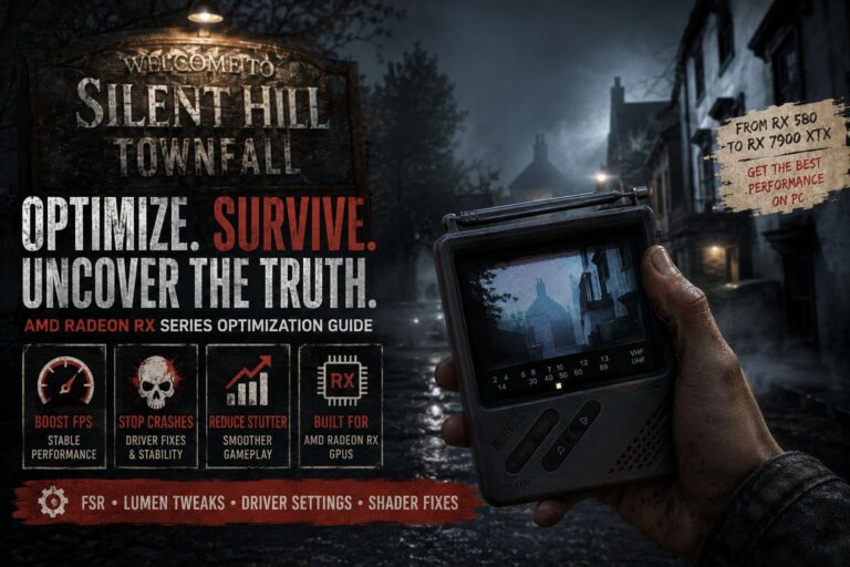 Silent Hill Townfall AMD Radeon RX Series Optimization Guide: How to Fix Crashes, Boost FPS, and Eliminate Stuttering on PC Silent Hill Townfall AMD Radeon RX Series Optimization Guide: How to Fix Crashes, Boost FPS, and Eliminate Stuttering on PC