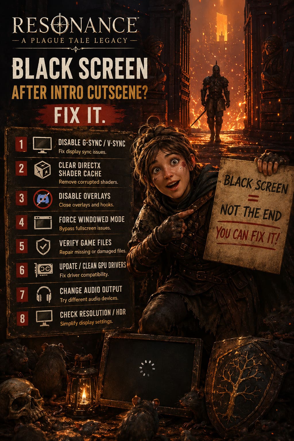 How to Fix Resonance: A Plague Tale Legacy Black Screen After Intro Cutscene How to Fix Resonance: A Plague Tale Legacy Black Screen After Intro Cutscene