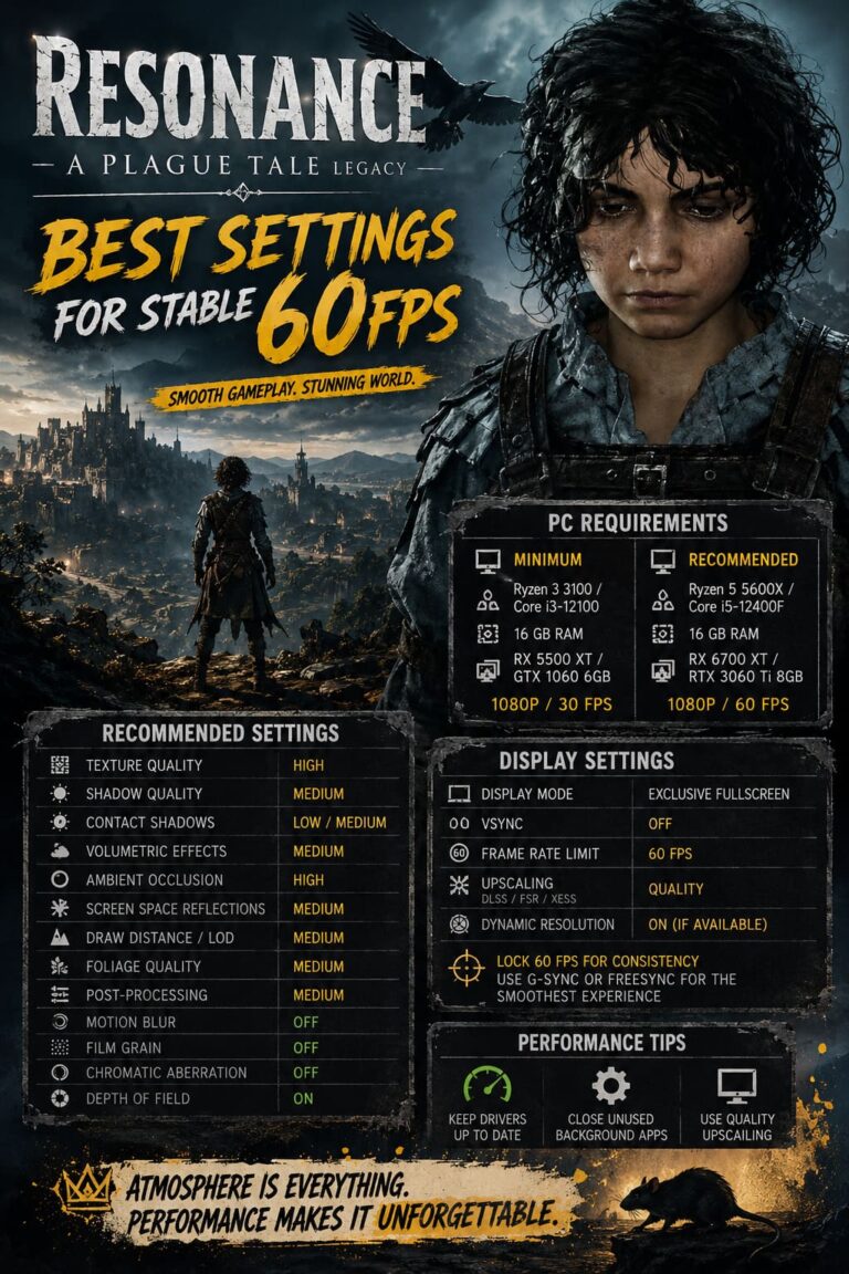 Resonance: A Plague Tale Legacy Best Settings for Stable 60FPS on PC