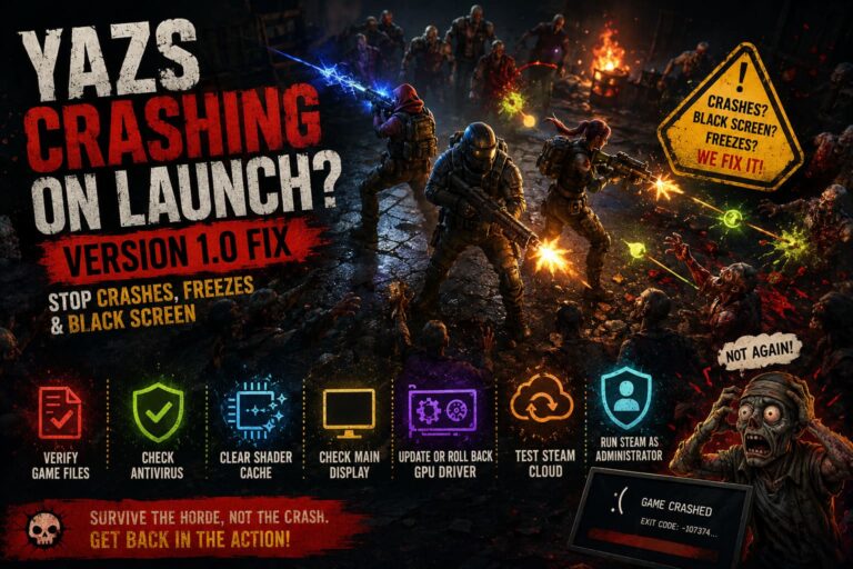 Yazs Crashing on Launch Version 1.0 Fix: How to Stop Yet Another Zombie Survivors from Crashing, Freezing, and Black Screen