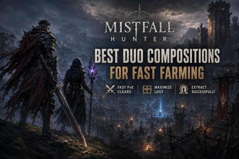 Best Mistfall Hunter Duo Team Compositions for Fast Farming (2026 Meta Guide) Best Mistfall Hunter Duo Team Compositions for Fast Farming (2026 Meta Guide)