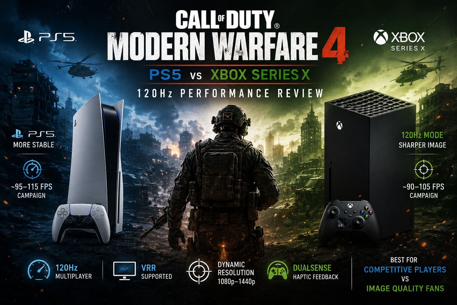 Call of Duty: Modern Warfare 4 PS5 vs Xbox Series X 120Hz Performance Review Call of Duty: Modern Warfare 4 PS5 vs Xbox Series X 120Hz Performance Review