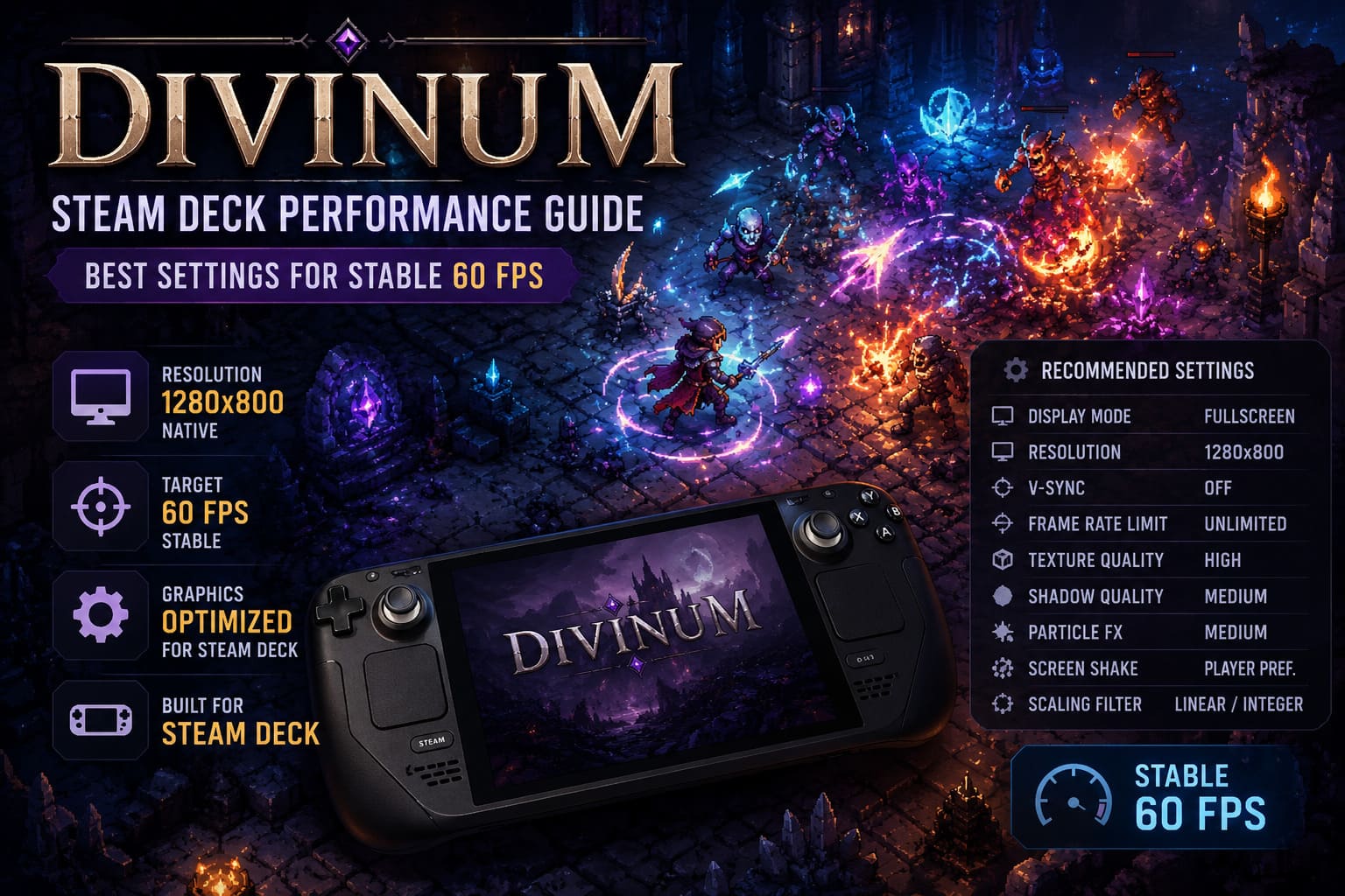 Divinum Steam Deck Performance Guide: Best Settings for Stable 60 FPS Divinum Steam Deck Performance Guide: Best Settings for Stable 60 FPS