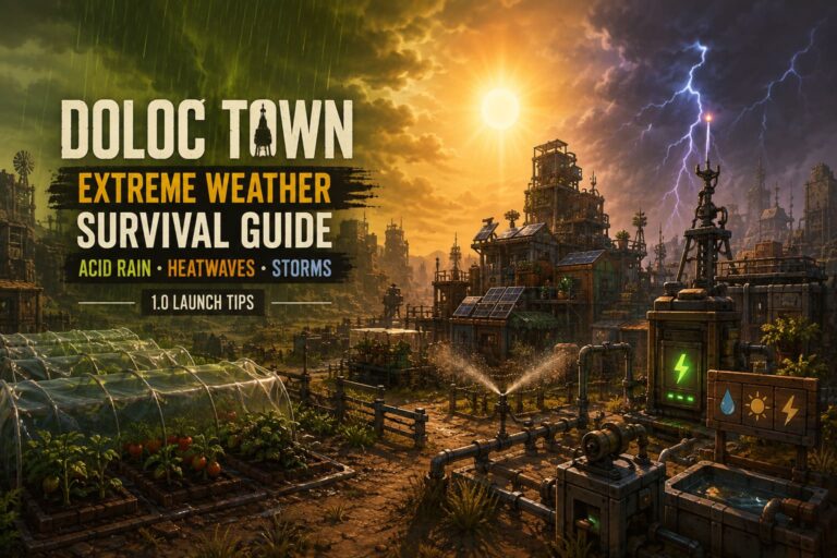 Doloc Town Extreme Weather Survival Guide: How to Survive Acid Rain, Heatwaves, and Storms (1.0 Launch Tips) Doloc Town Extreme Weather Survival Guide: How to Survive Acid Rain, Heatwaves, and Storms (1.0 Launch Tips)