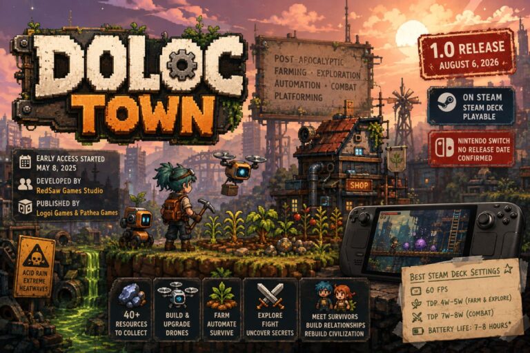 Doloc Town Nintendo Switch Release Date & Best Steam Deck Settings Guide Doloc Town Nintendo Switch Release Date & Best Steam Deck Settings Guide