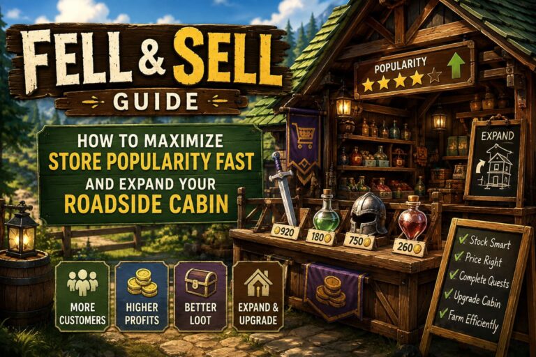 Fell & Sell Guide: How to Maximize Store Popularity Fast and Expand Your Roadside Cabin
