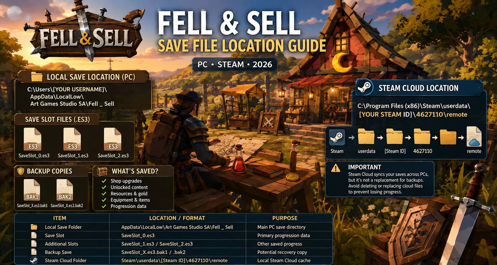 Fell & Sell Save File Location: PC, Steam Cloud & Backup Guide (2026) Fell & Sell Save File Location: PC, Steam Cloud & Backup Guide (2026)