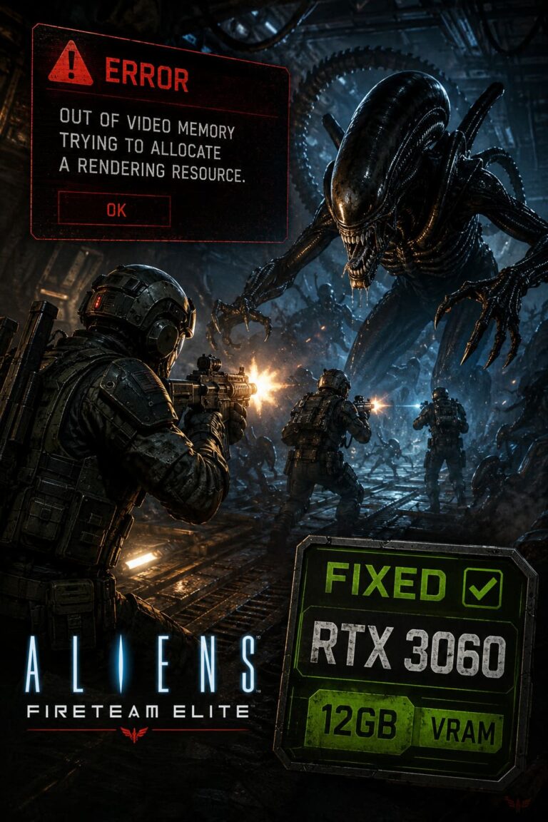 Fix Aliens Fireteam Elite Out of Video Memory Error on RTX 3060 (2026 Guide) Fix Aliens Fireteam Elite Out of Video Memory Error on RTX 3060 (2026 Guide)
