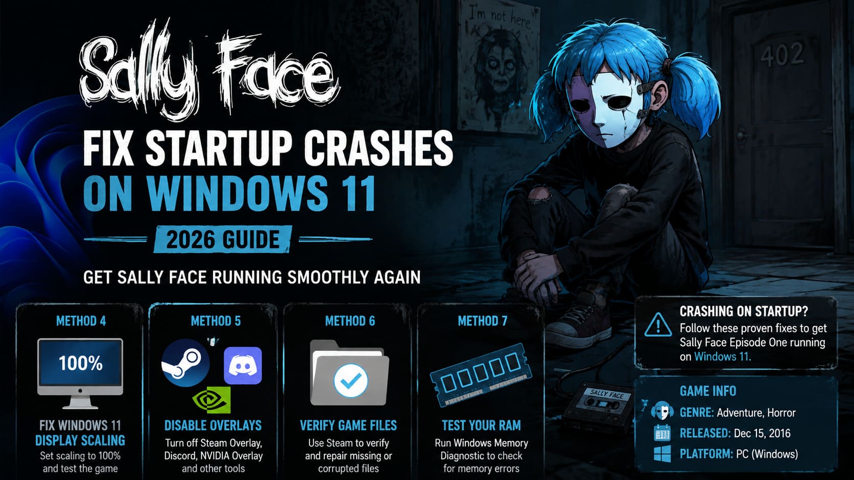 How to Fix Sally Face Episode One Crashing on Startup on Windows 11 (2026 Guide) How to Fix Sally Face Episode One Crashing on Startup on Windows 11 (2026 Guide)