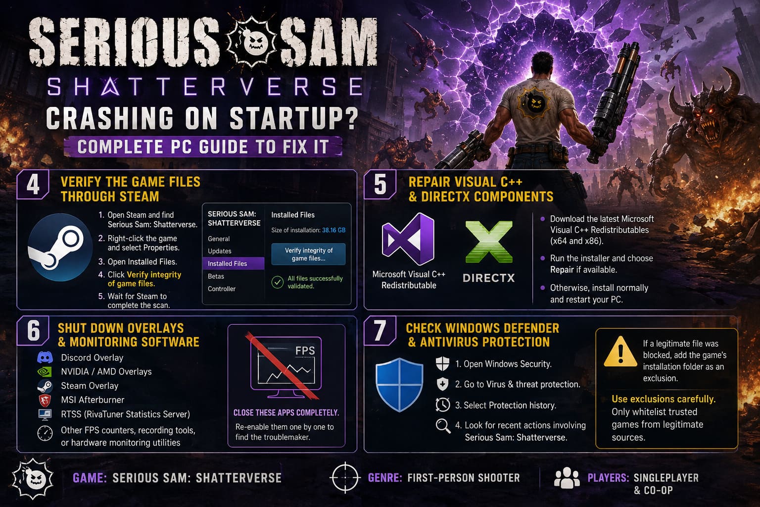 How to Fix Serious Sam Shatterverse Crashing on Startup (Complete PC Guide) How to Fix Serious Sam Shatterverse Crashing on Startup (Complete PC Guide)