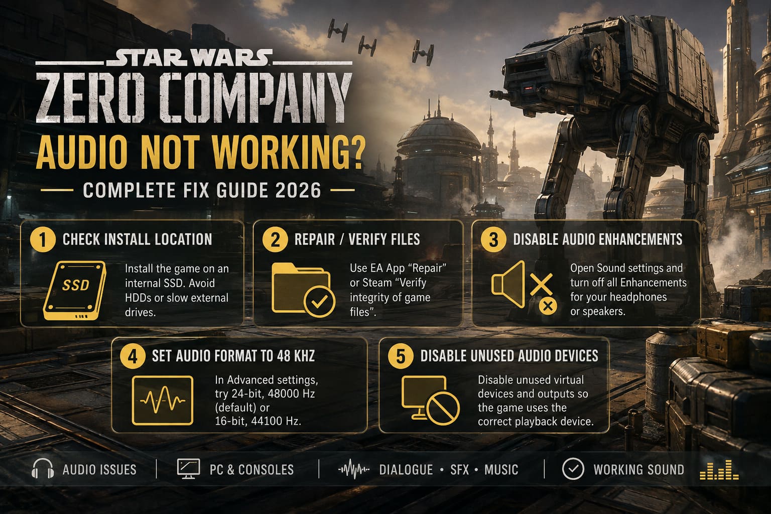 How to Fix Star Wars Zero Company Audio Not Working: Complete Guide for PC and Consoles (2026) How to Fix Star Wars Zero Company Audio Not Working: Complete Guide for PC and Consoles (2026)
