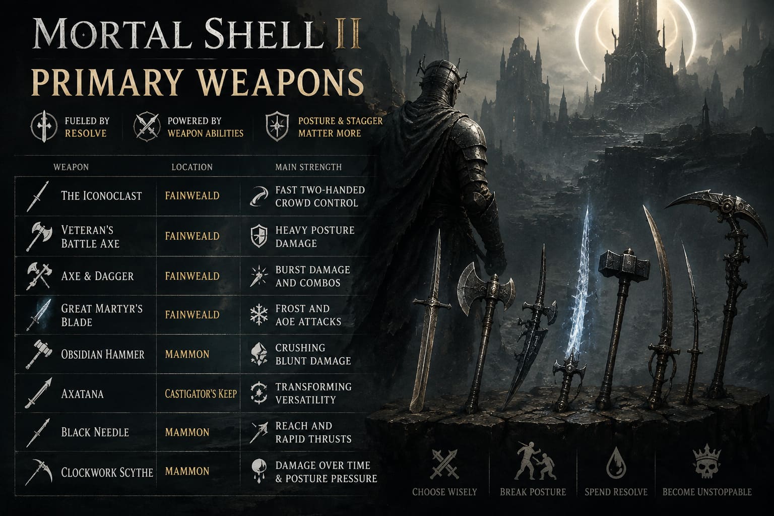 Mortal Shell 2 Item Database: All Weapons, Sidearms, Tarstones, and Key Items Mortal Shell 2 Item Database: All Weapons, Sidearms, Tarstones, and Key Items
