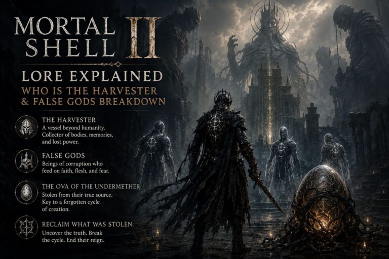 Mortal Shell 2 Lore Explained: Who is the Harvester and False Gods Breakdown Mortal Shell 2 Lore Explained: Who is the Harvester and False Gods Breakdown