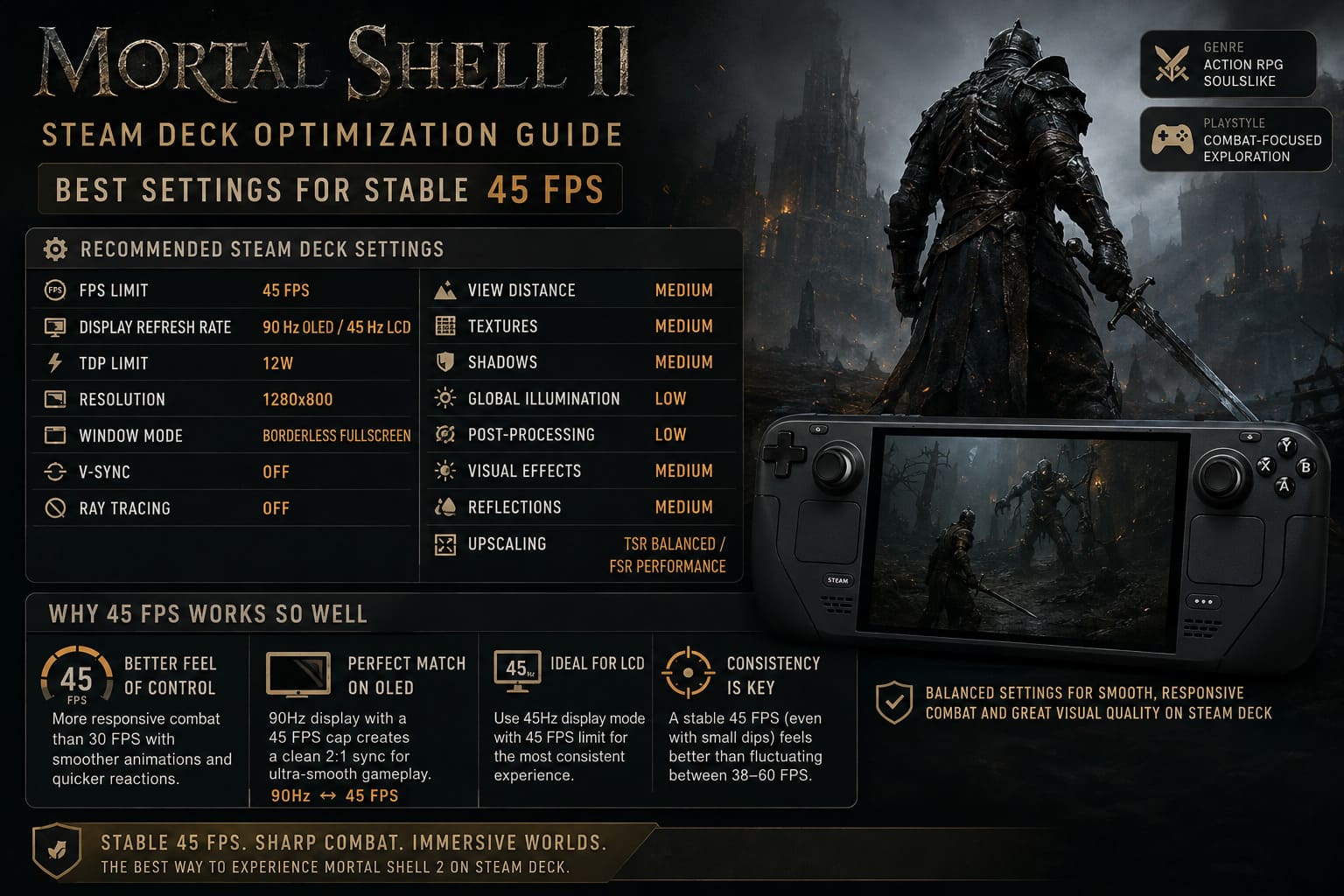 Mortal Shell 2 Steam Deck Optimization Guide: Best Settings for Stable 45 FPS Mortal Shell 2 Steam Deck Optimization Guide: Best Settings for Stable 45 FPS