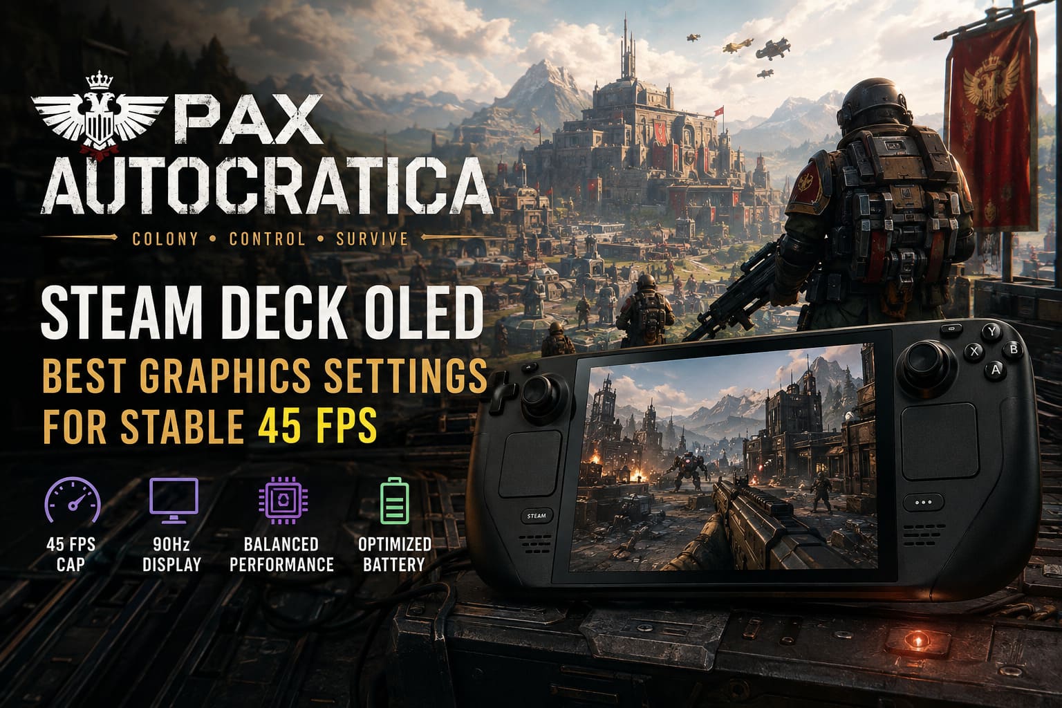 Pax Autocratica Steam Deck OLED: Best Graphics Settings for Stable 45 FPS