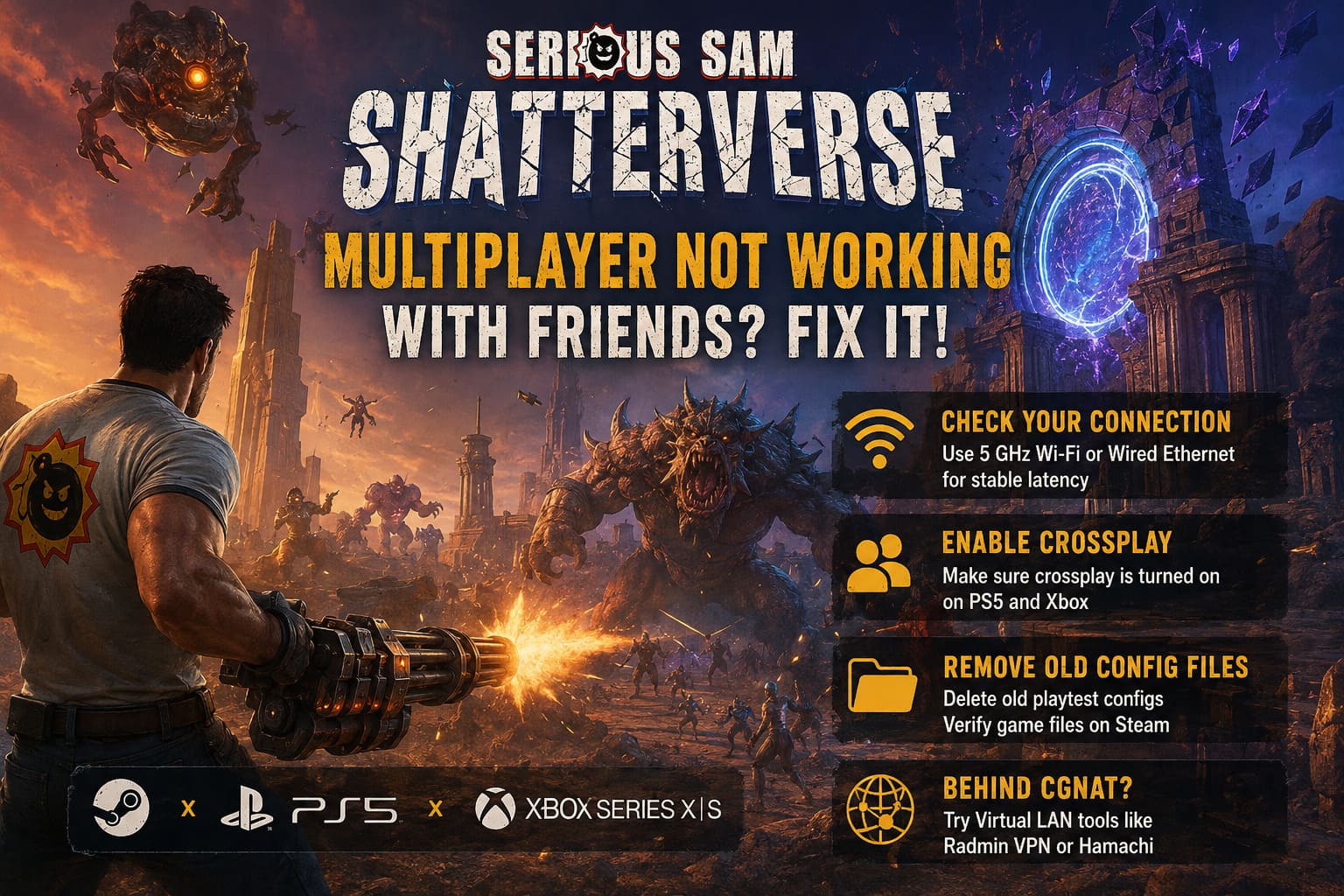Serious Sam Shatterverse Multiplayer Not Working With Friends Fix (2026) Serious Sam Shatterverse Multiplayer Not Working With Friends Fix (2026)