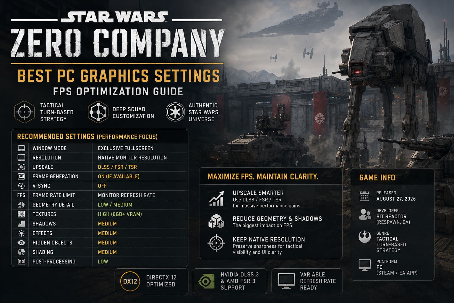 Star Wars Zero Company Best PC Graphics Settings: FPS Optimization Guide Star Wars Zero Company Best PC Graphics Settings: FPS Optimization Guide