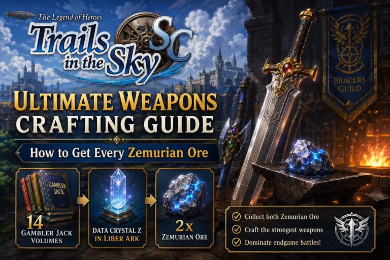 Trails in the Sky SC Ultimate Weapons Crafting Guide: How to Get Every Zemurian Ore Trails in the Sky SC Ultimate Weapons Crafting Guide: How to Get Every Zemurian Ore