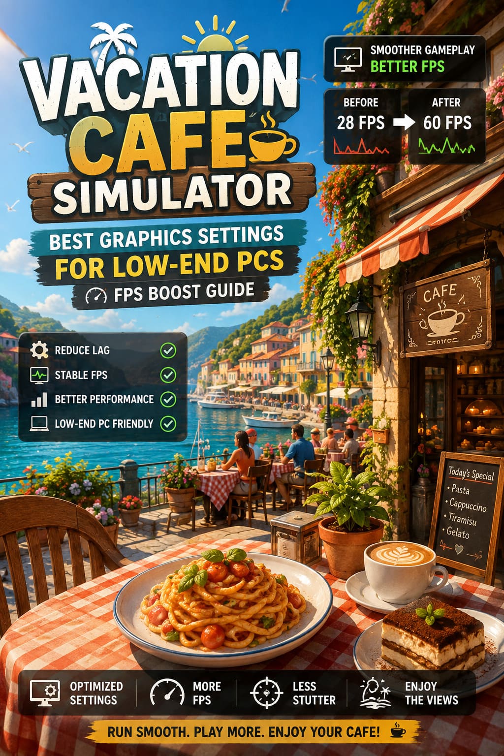Vacation Cafe Simulator Best Graphics Settings for Low-End PCs: FPS Boost Guide