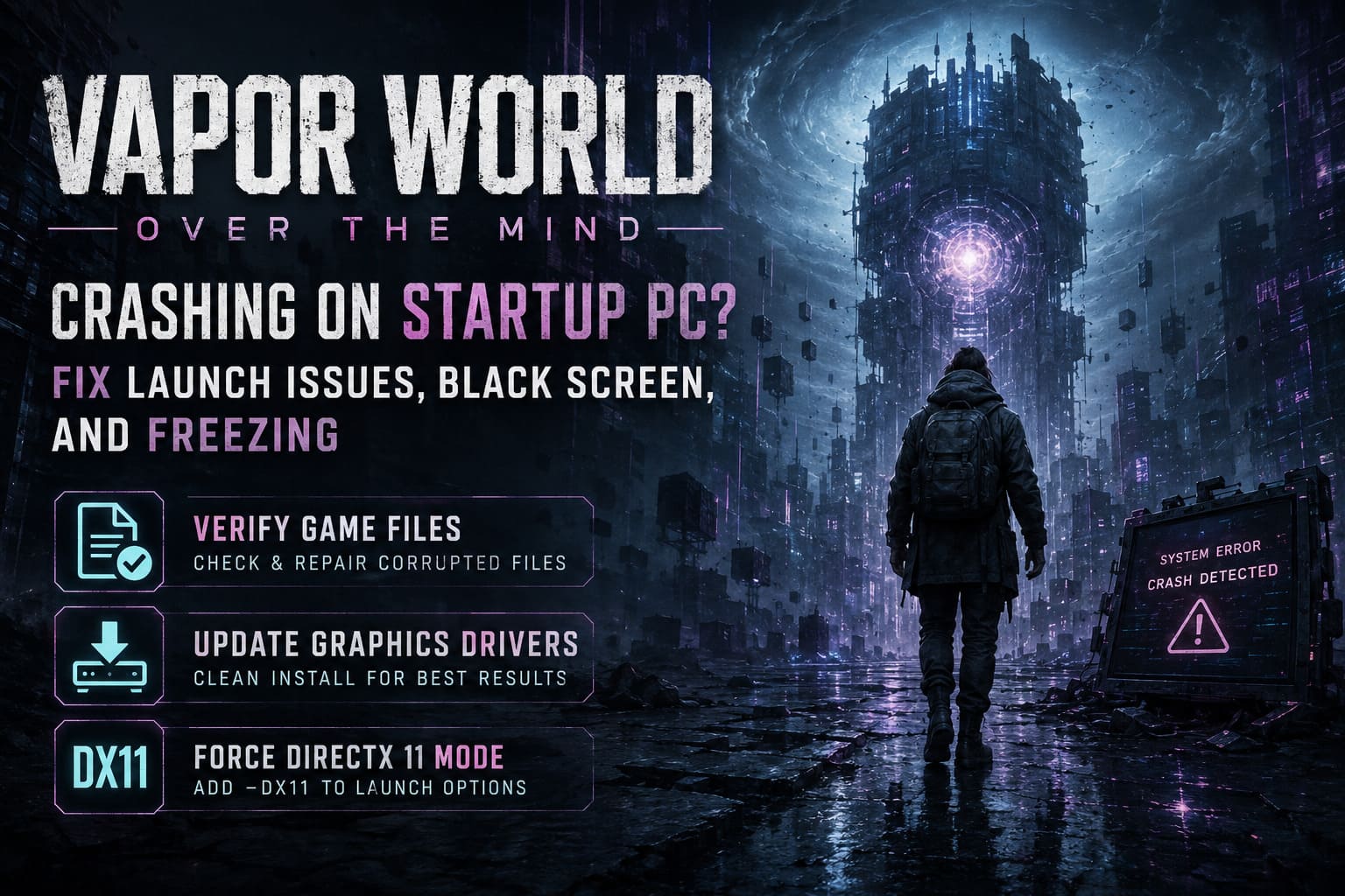 Vapor World Over The Mind Crashing on Startup PC: How to Fix Launch Issues, Black Screen, and Freezing Vapor World Over The Mind Crashing on Startup PC: How to Fix Launch Issues, Black Screen, and Freezing