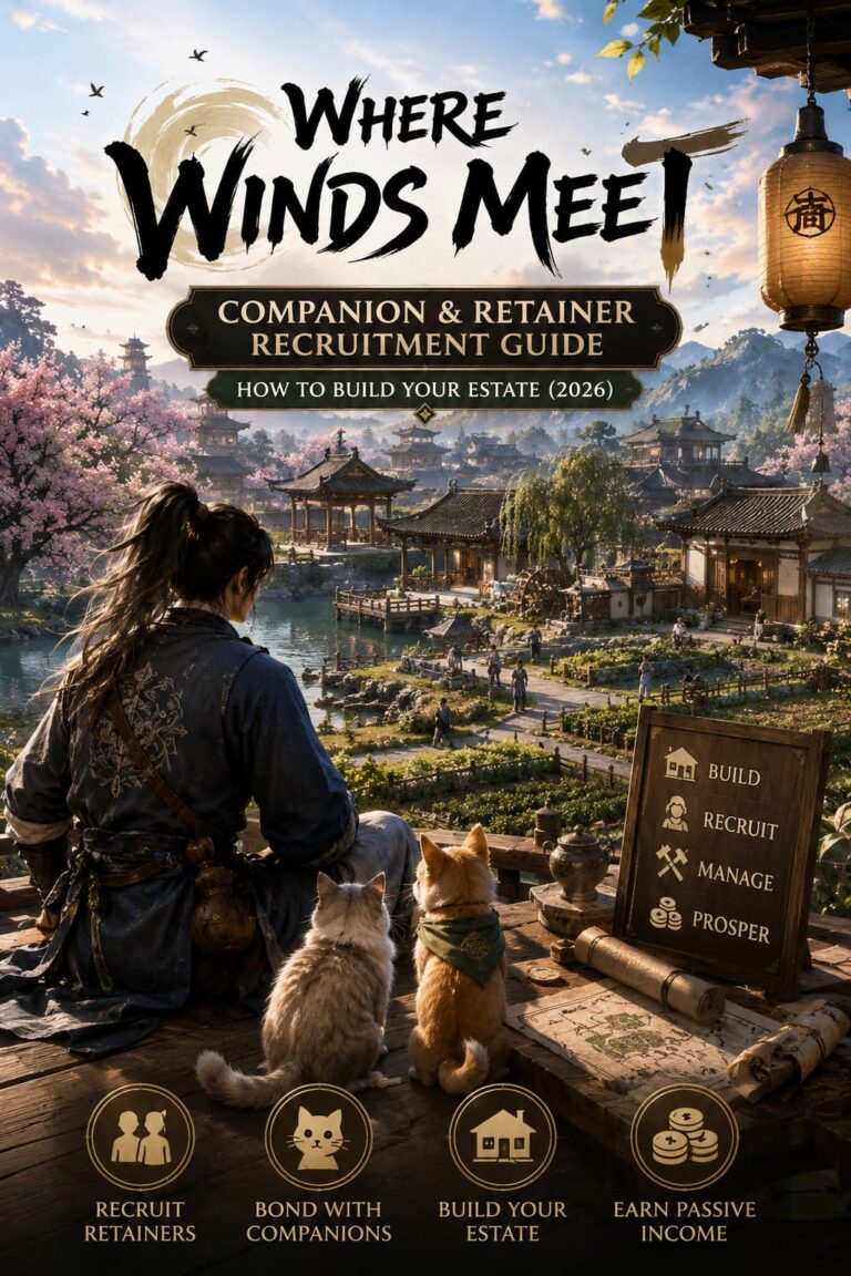 Where Winds Meet Companion & Retainer Recruitment Guide: How to Build Your Estate (2026) Where Winds Meet Companion & Retainer Recruitment Guide: How to Build Your Estate (2026)