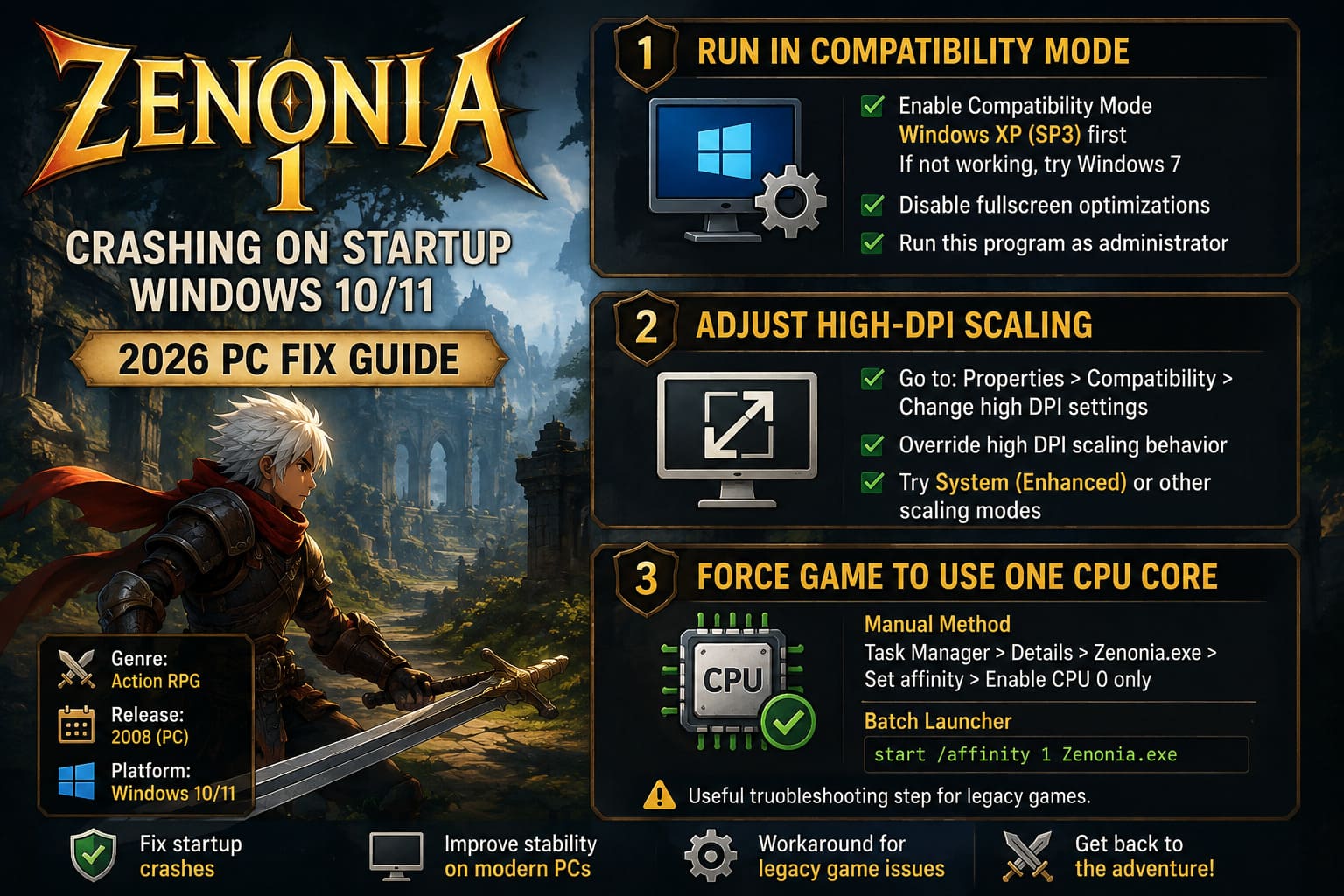 Zenonia 1 Crashing on Startup Windows 10/11: 2026 PC Fix Guide Zenonia 1 Crashing on Startup Windows 10/11: 2026 PC Fix Guide