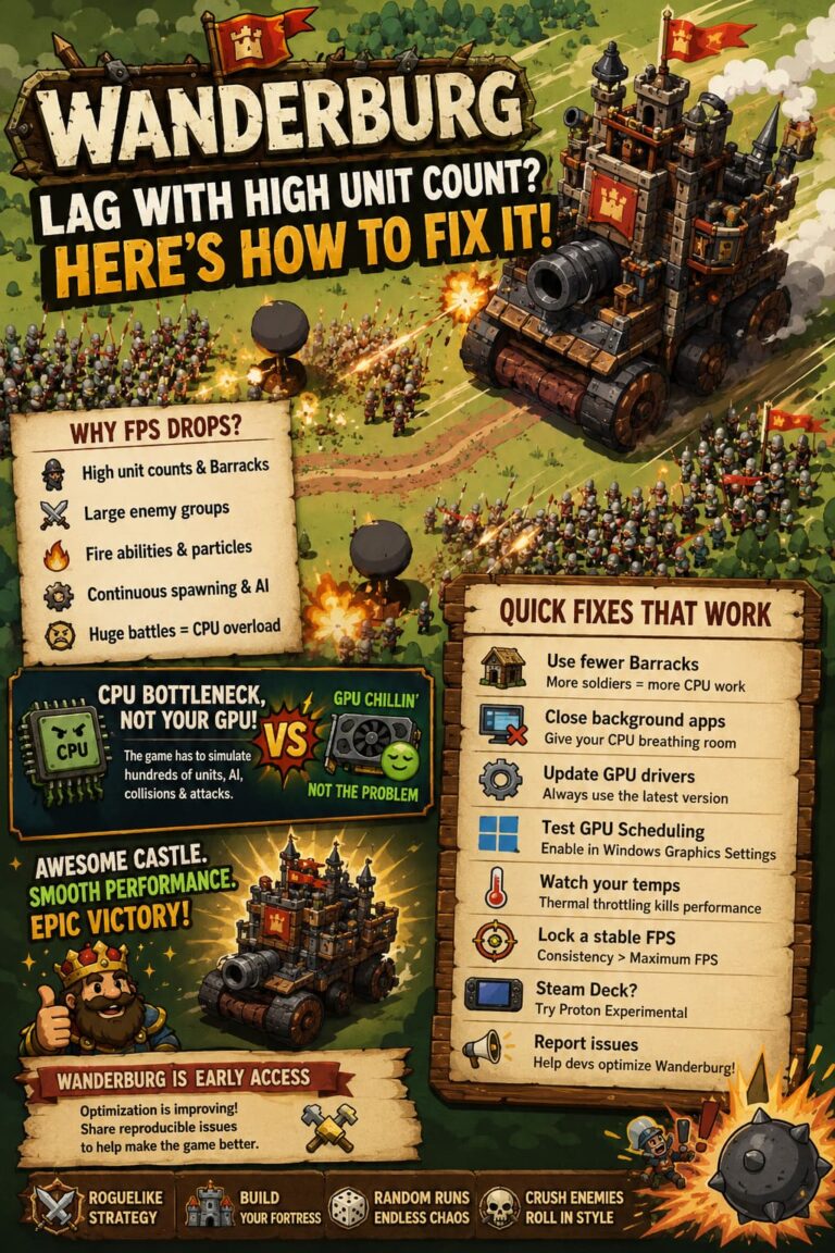 Wanderburg Game Lag with High Unit Count Solution: How to Fix Low FPS and Freezes