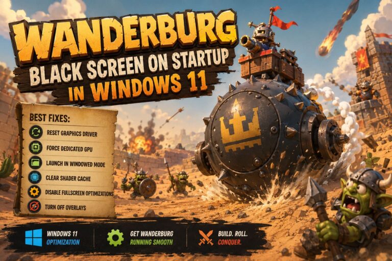 How to Fix Wanderburg Black Screen on Startup in Windows 11