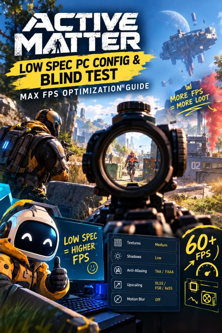 Active Matter Low Spec PC Config & Blind Test: Max FPS Optimization Guide Active Matter Low Spec PC Config & Blind Test: Max FPS Optimization Guide