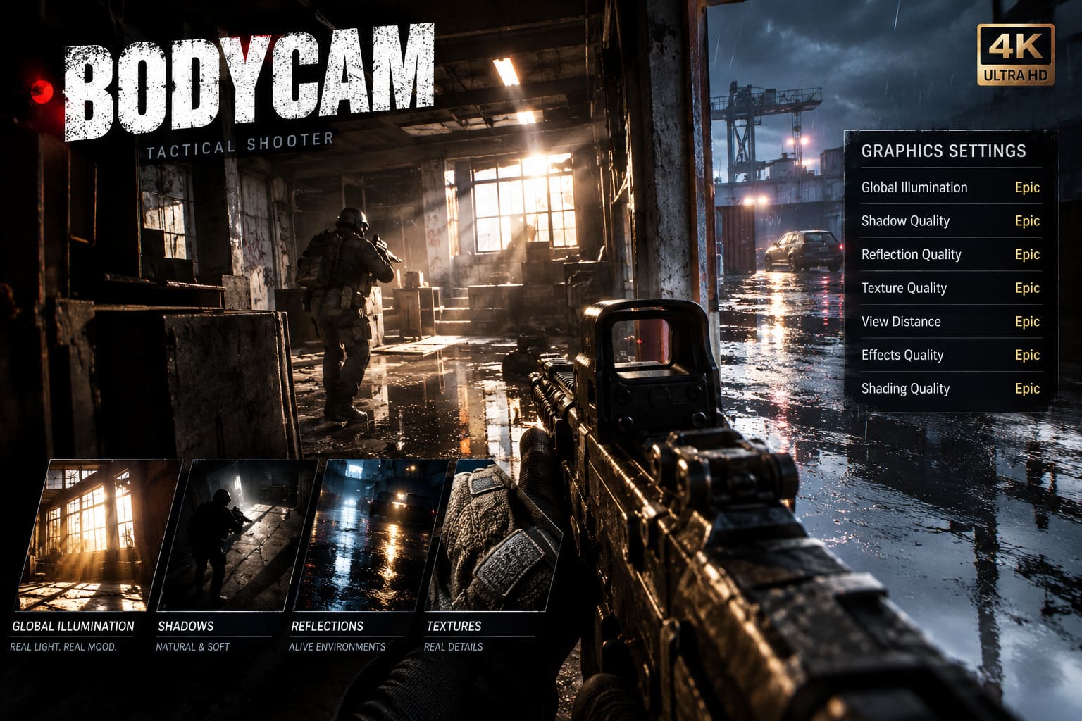 Bodycam 4K Graphics Settings Guide For Max Photorealism (2026) Bodycam 4K Graphics Settings Guide For Max Photorealism (2026)