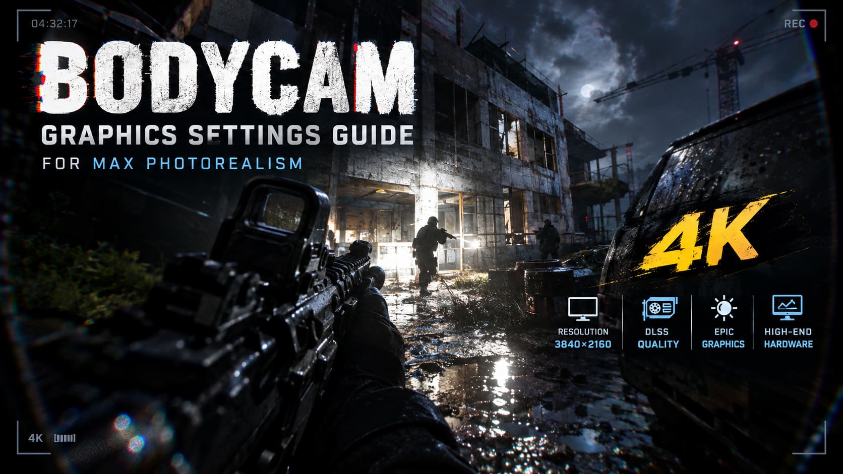 Bodycam 4K Graphics Settings Guide For Max Photorealism (2026) Bodycam 4K Graphics Settings Guide For Max Photorealism (2026)