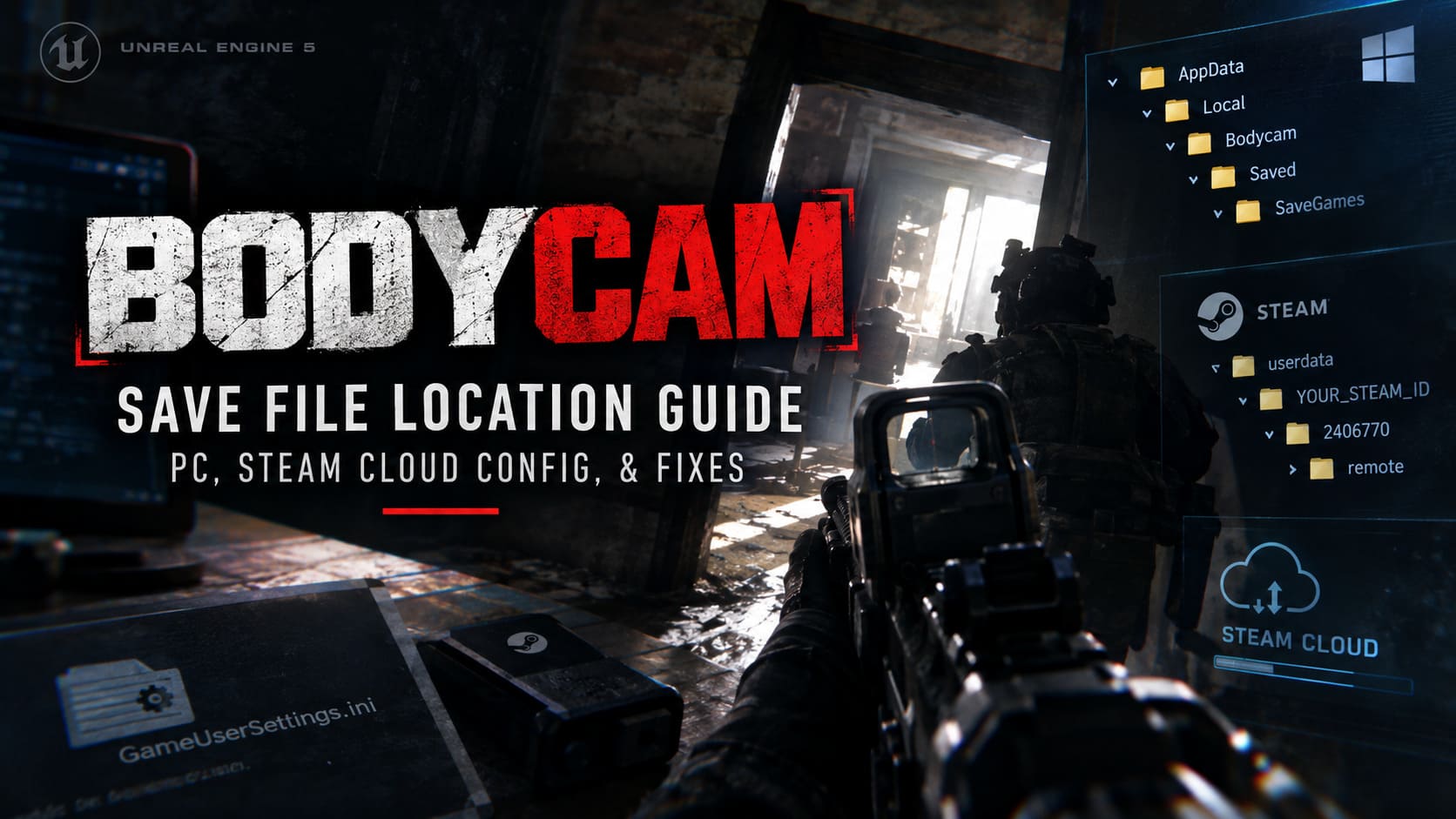 Bodycam Save File Location Guide: PC, Steam Cloud Config, & Fixes Bodycam Save File Location Guide: PC, Steam Cloud Config, & Fixes