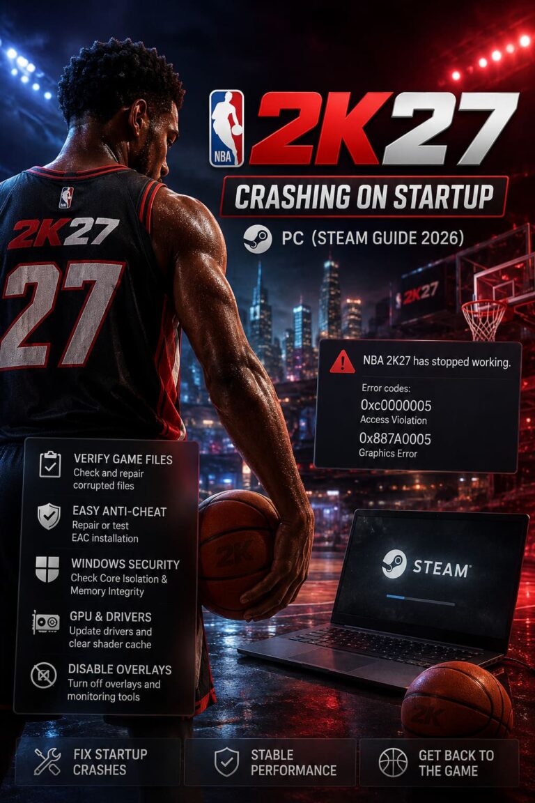 How to Fix NBA 2K27 Crashing on Startup PC (Steam 2026 Guide)