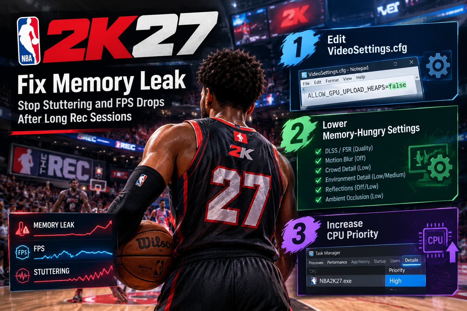 How to Fix NBA 2K27 Memory Leak: Stop Stuttering and FPS Drops After Long Rec Sessions How to Fix NBA 2K27 Memory Leak: Stop Stuttering and FPS Drops After Long Rec Sessions